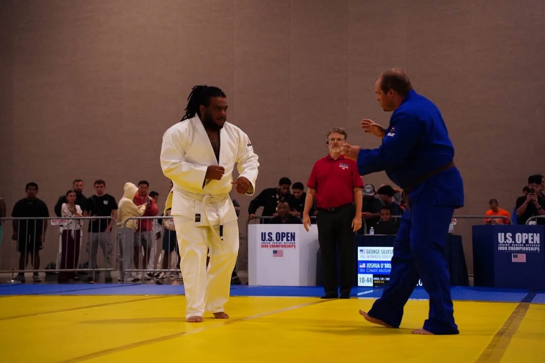 David J. Ellis refereeing on Day 3 of the 2026 US Open Judo Championships
