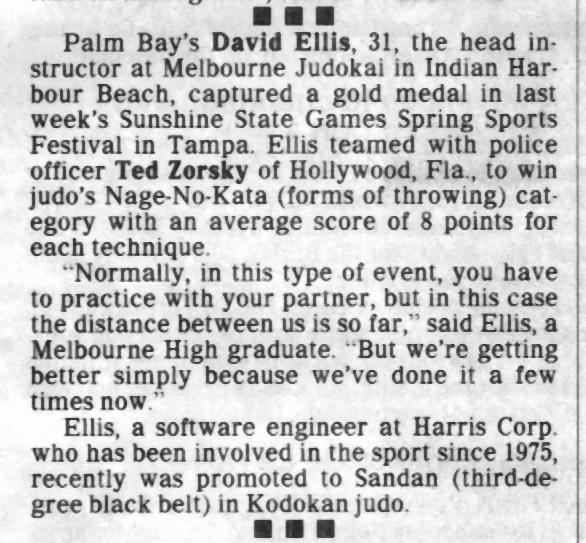 David J. Ellis and Ted Zorsky win Nage-no-Kata Gold at the 1999 Sunshine State Games.