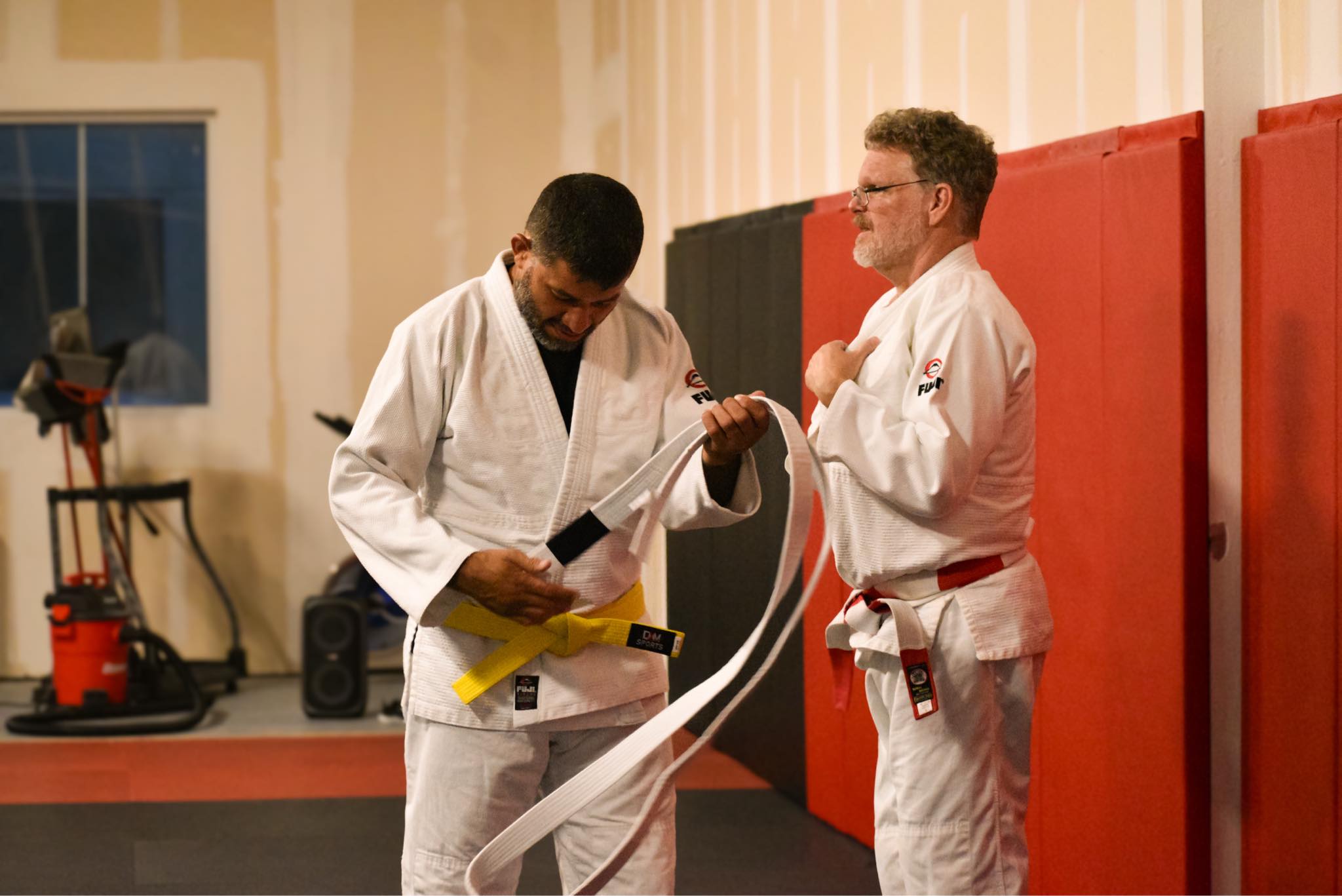David J. Ellis presenting Wanderley Camilo with his Rokyu (Yellow Belt) on September 10, 2026